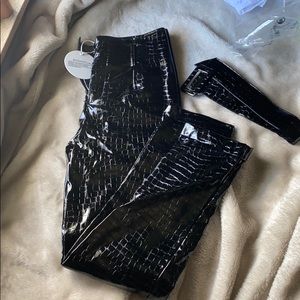 Snake skin leather boohoo pants